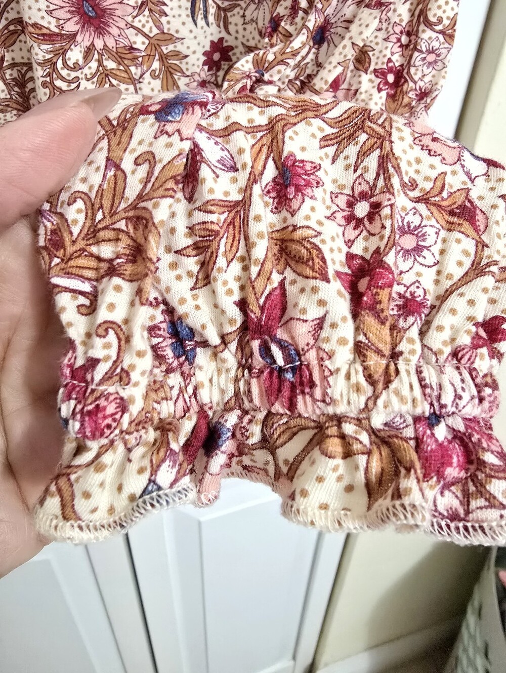 Lucky Brand Smocked Top Floral Fall Pattern - Picture 5 of 7